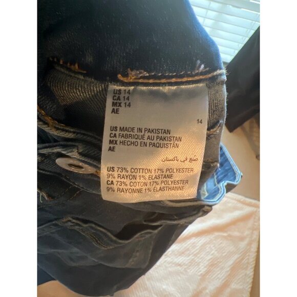 INC High Rise‎ Flare Jeans Size 14 – Stretchy Dark Wash Button Fly Denim - Picture 11 of 12